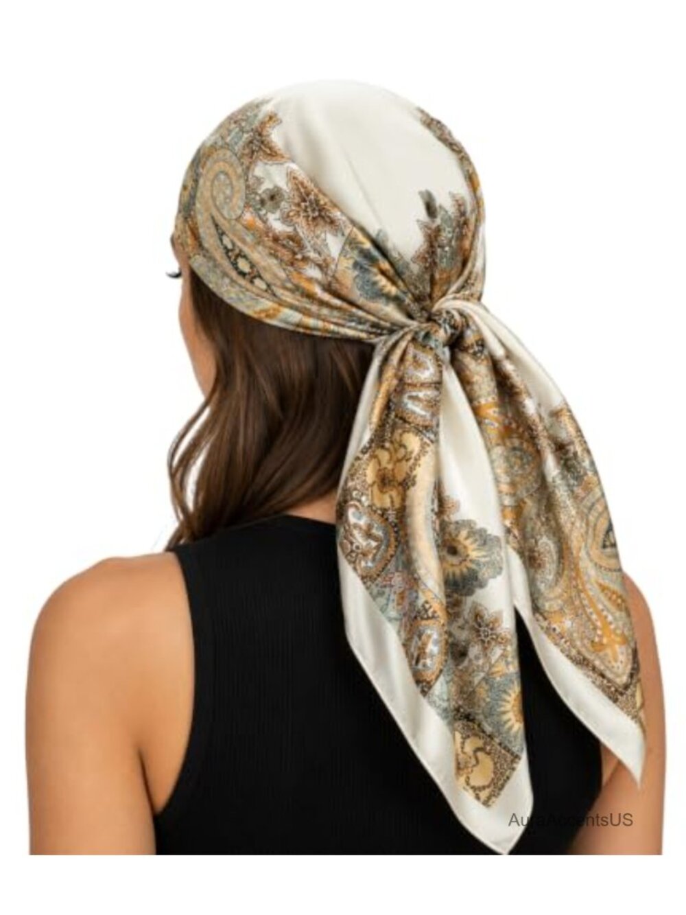 Silk Like Satin Women Paisley Square Scarf Headwrap Hair Bandana 35.5"
